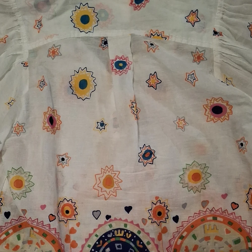 Anthropologie Maeve White Floral Blouse - Picture 7 of 9